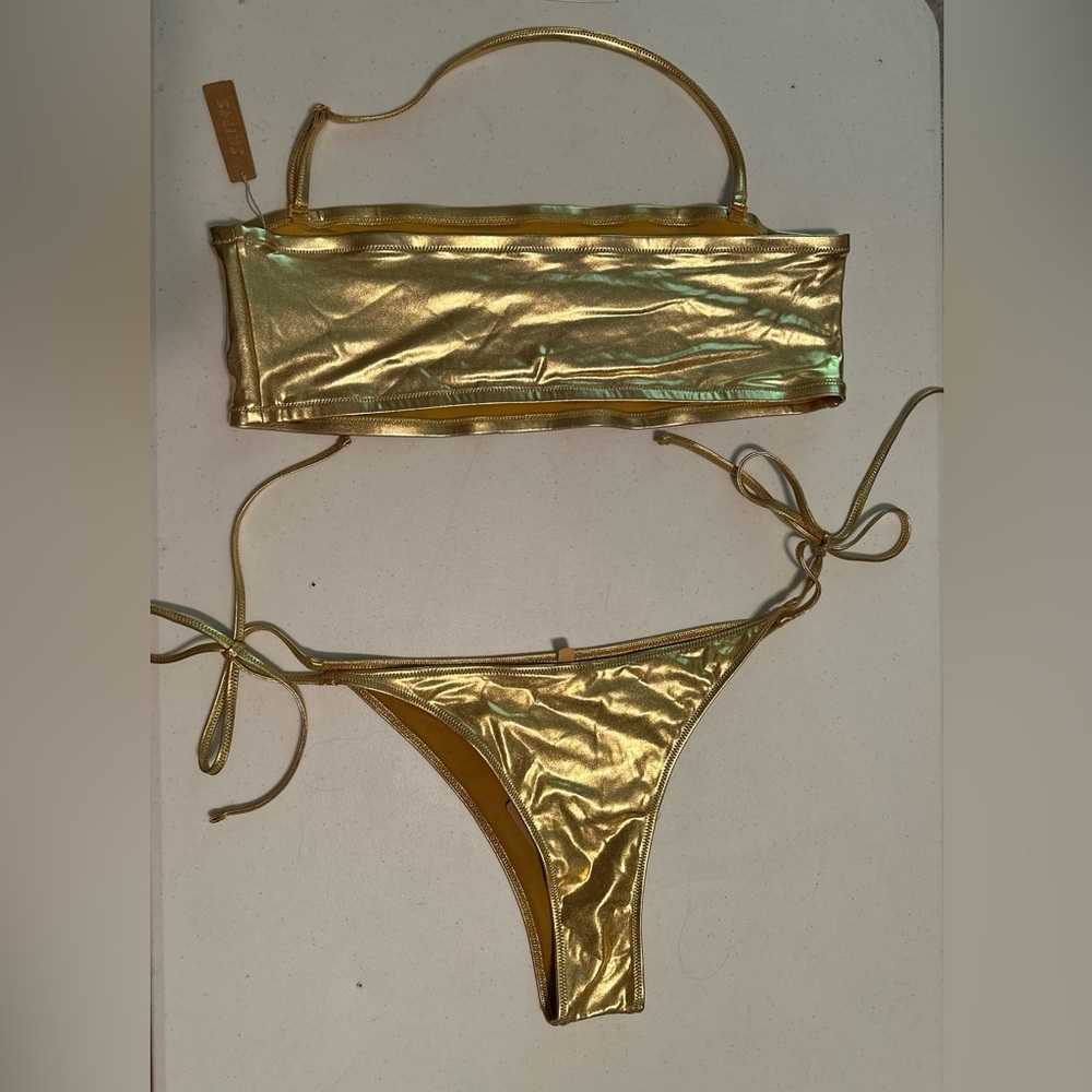 NWT Skims Limited Edition Metallic Bathing Suit - Picture 2 of 8